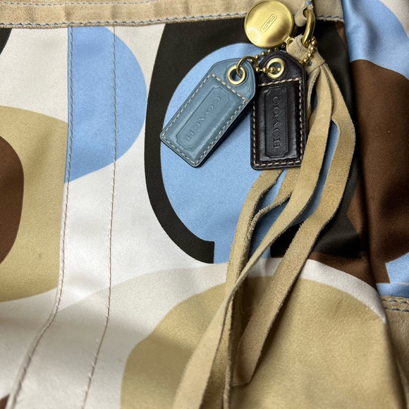 Coach Hamptons Scarf Print Tote Blue/Multicolor No 10115 - Used - Picture 11 of 15